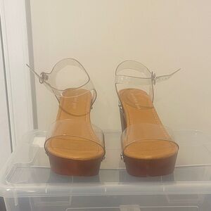 Madden Girl Clear Strap Platform Sandals